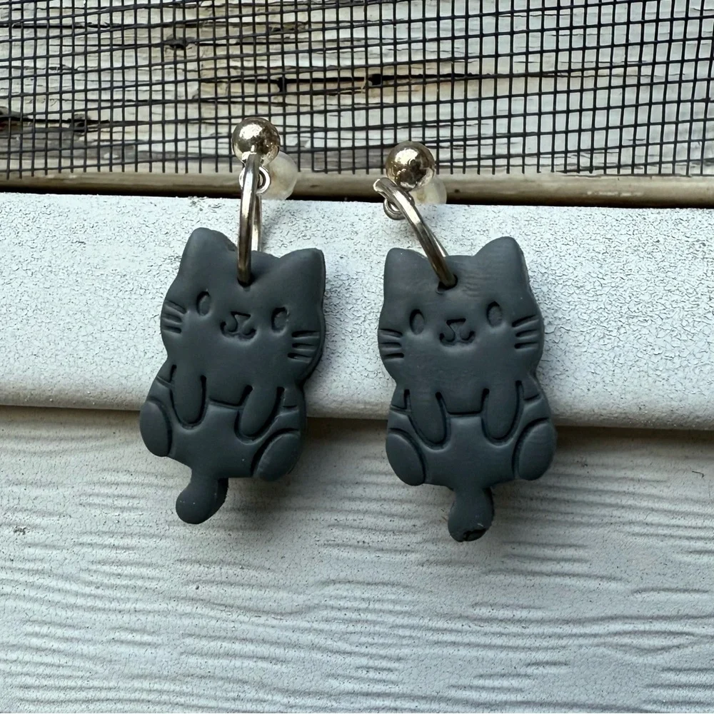 Polymer Clay Cat Earrings